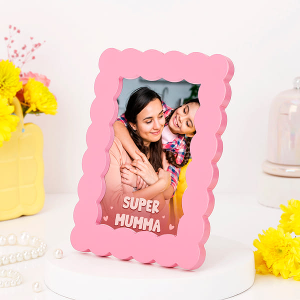 Personalized Super Mumma Scalloped Frame