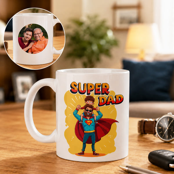 Personalized Superhero Dad Mug for Father's Day