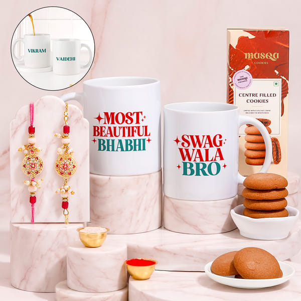 Personalized Swag Wala Bro & Beautiful Bhabhi Hamper