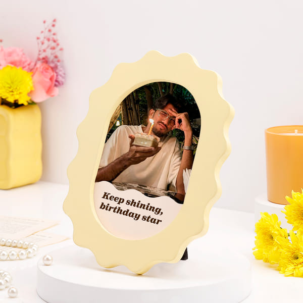 Personalized Sweet Birthday Scalloped Photo Frame