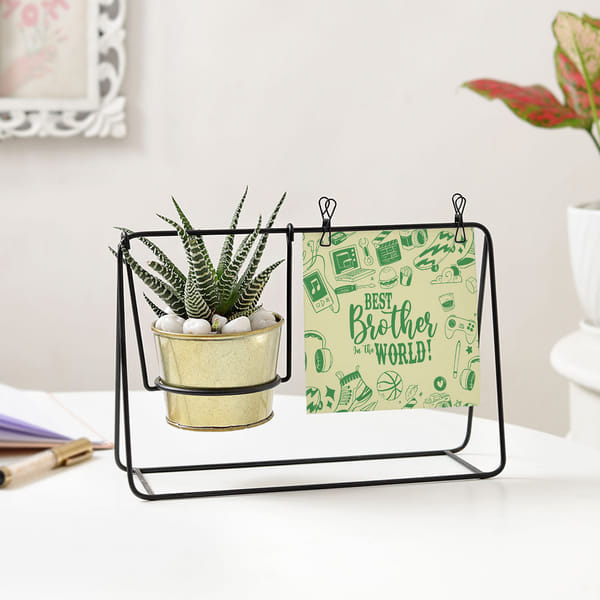 Personalized Swinging Metal Planter For Brother