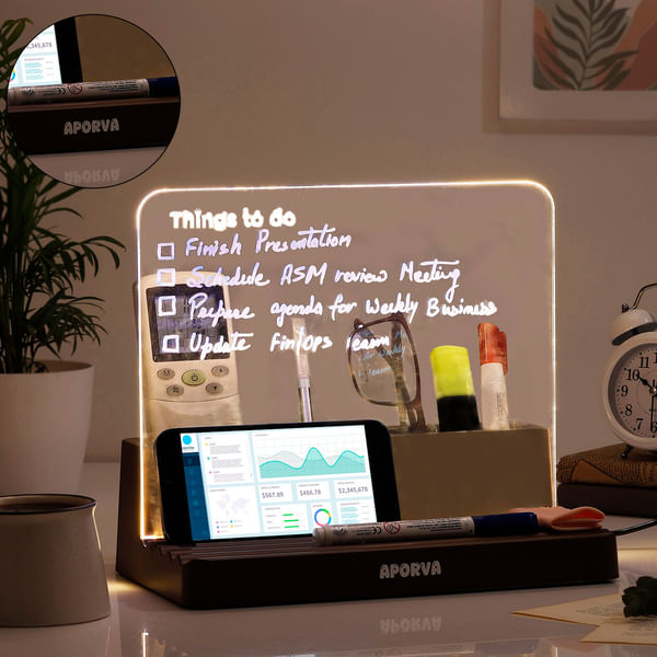 Personalized Taskmaster LED Lamp And Organizer