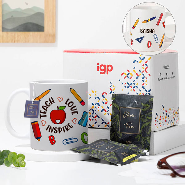 Personalized Teach Love Inspire Mug And Tea Combo