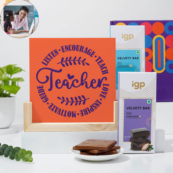 Personalized Teacher Double-Sided Frame And Chocolate Combo