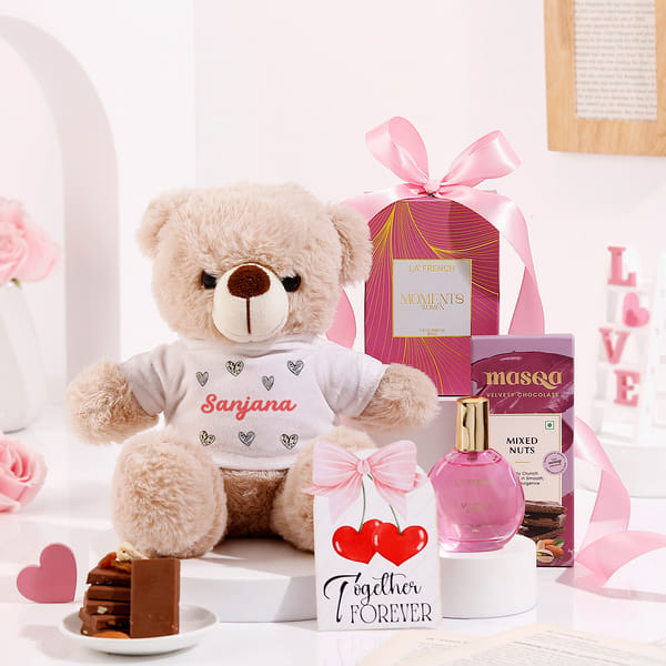 Personalized Teddy Love Valentine's Day Gift Hamper