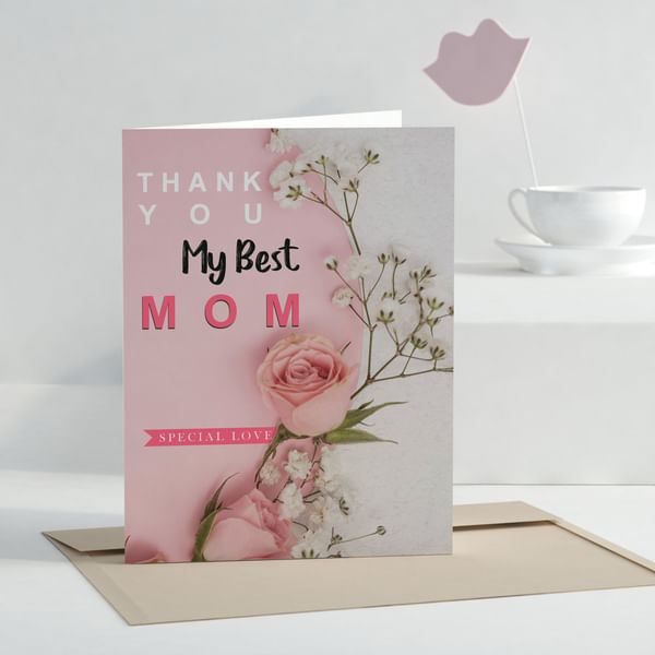 Personalized Thank You Greeting Card for Mom