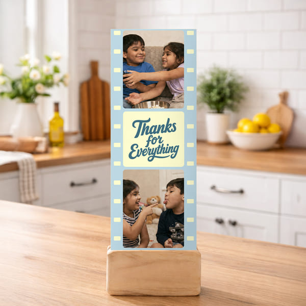 Personalized Thank You Photo Wooden Stand for Rakhi