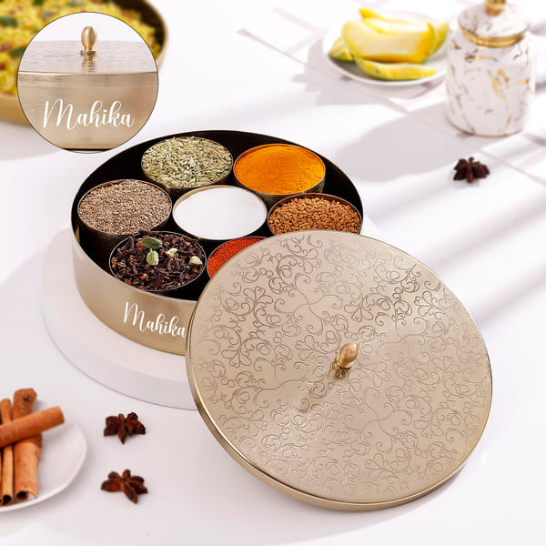 Personalized Timeless Golden Spice Box
