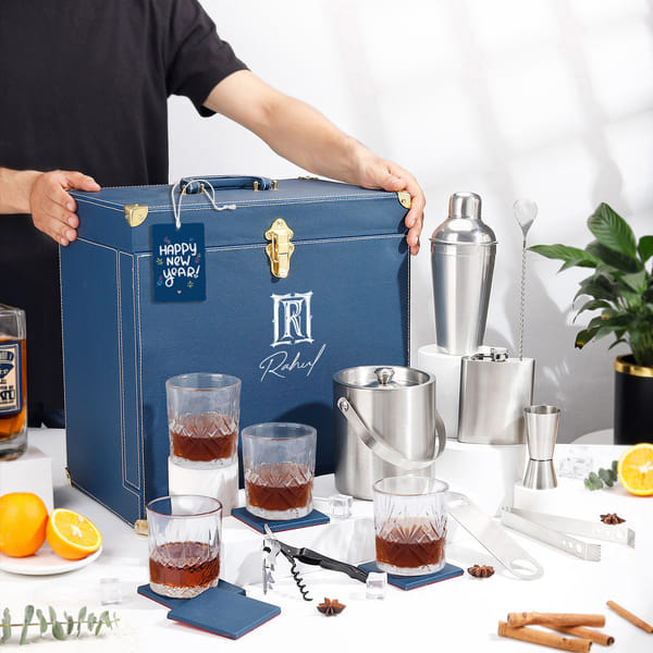 Personalized Toast To The New Year Bar Set Gift For Men