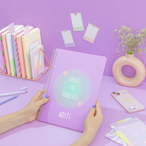 Personalized Trust The Process Purple Spiral Notebook