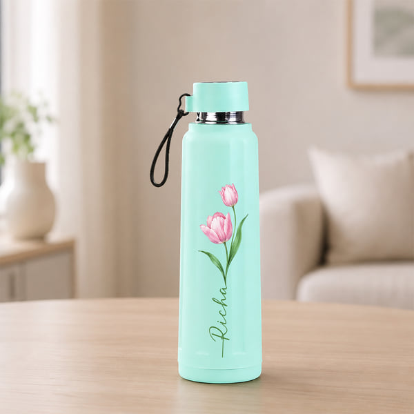 Personalized Tulip Stainless Steel Water Bottle