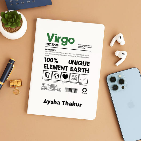 Personalized Virgo Elements Notebook