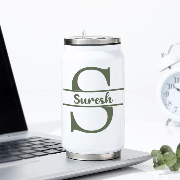 Personalized White Can Tumbler