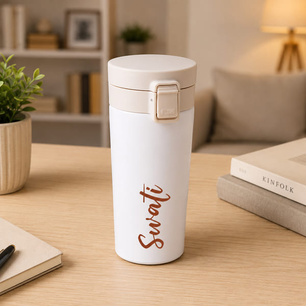 Personalized White Coffee Sipper