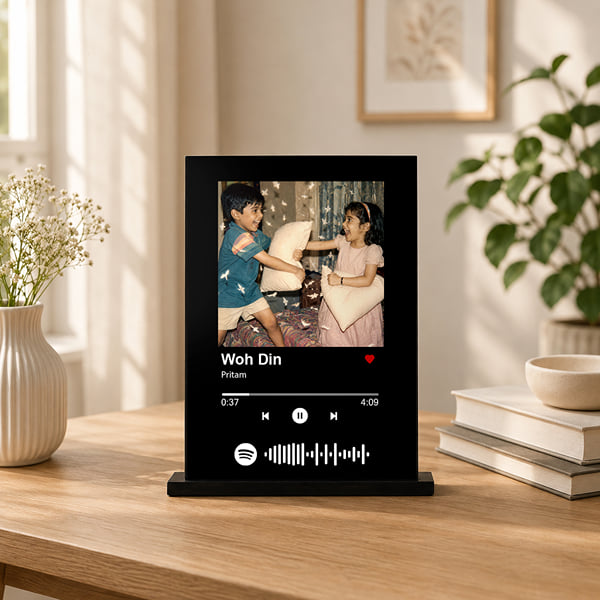 Personalized Woh Din Spotify Sibling Photo Frame for Bhai Dooj