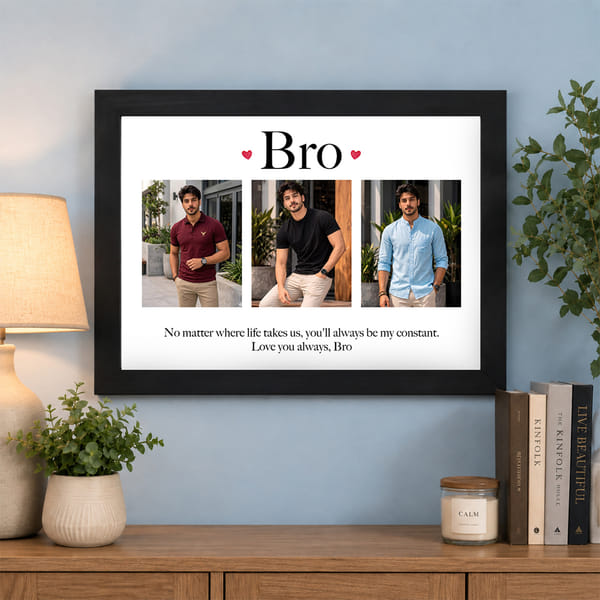 Personalized Wooden Bro Photo Frame for Rakhi