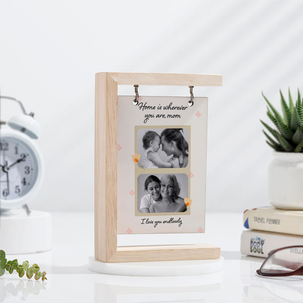 Personalized Wooden Photo Holder for Mother's Day