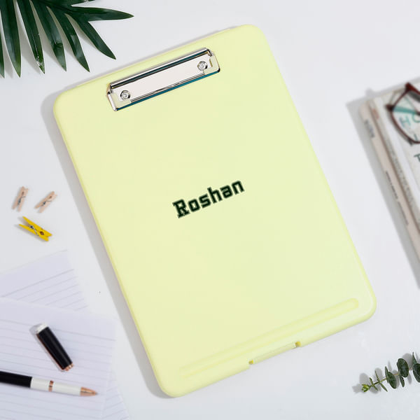 Personalized Writing Pad With Storage - Yellow