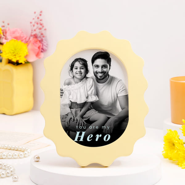 Personalized You Are My Hero Scalloped Frame