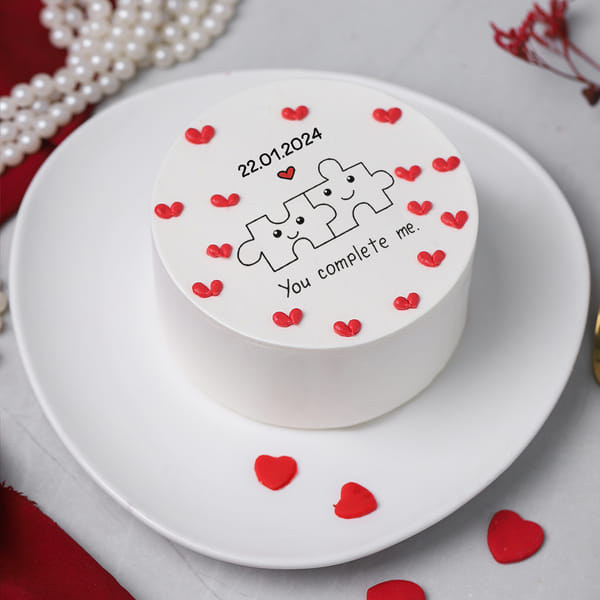 Personalized You Complete Me Anniversary Photo Cake