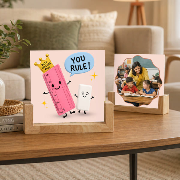 Personalized You Rule Teacher's Day Double-Sided Frame