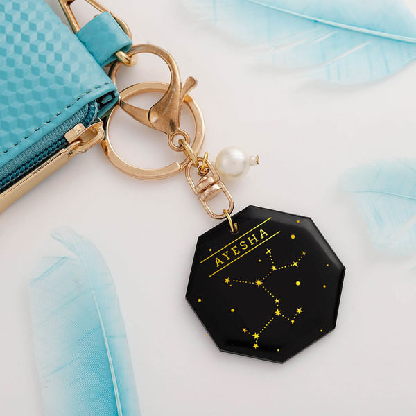 Personalized Zodiac Constellation Keychain - Sagittarius