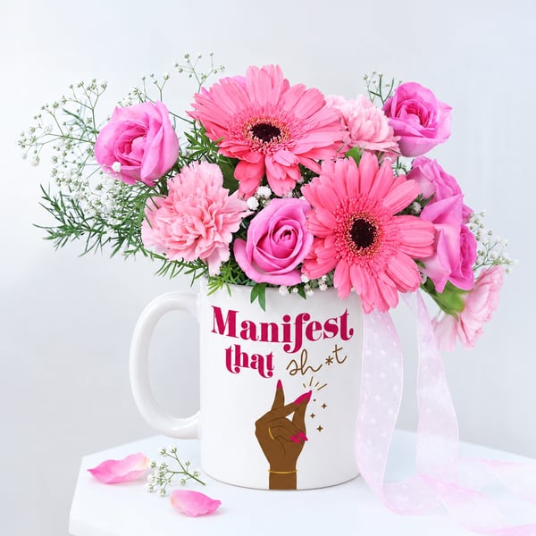 Petals and Positivity Mug Arrangement