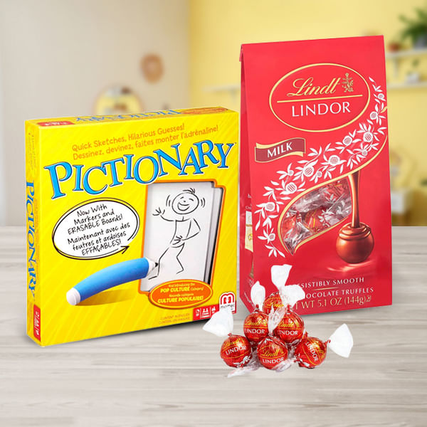 Pictionary Board Game and Lindor