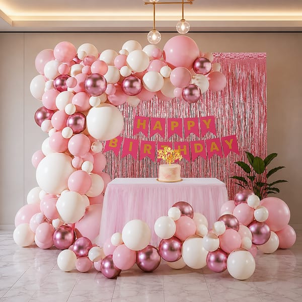 Pink Bliss Birthday Party Balloon Decor Kit - 45 pcs