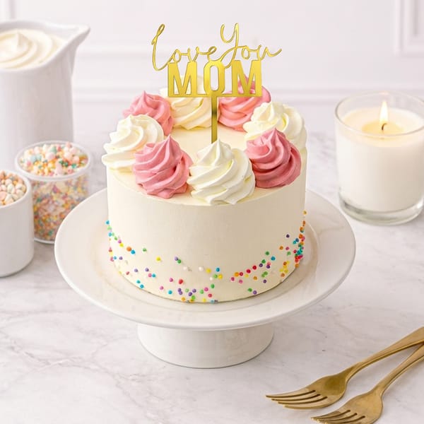 Pink & Cream Swirl Vanilla Mother's Day Cake