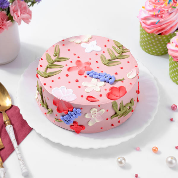 Pink Floral Delight Cake (1Kg)
