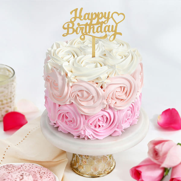 Pink Ombre Birthday Cake