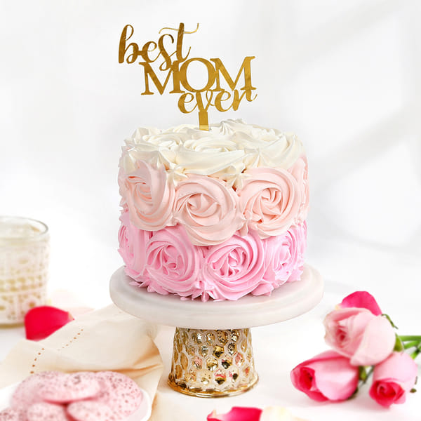 Pink Ombre Rose Cake