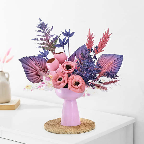 Pink & Purple Dried Flower Bouquet