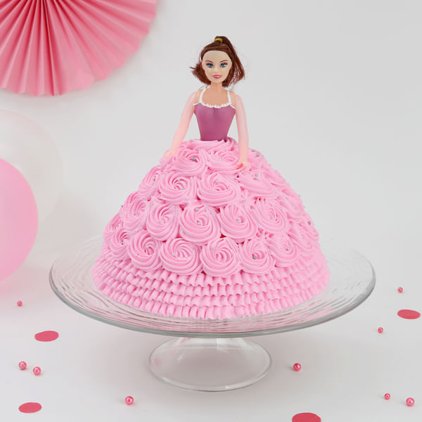Pink Rose Dress Barbie Cake (2.5 Kg)