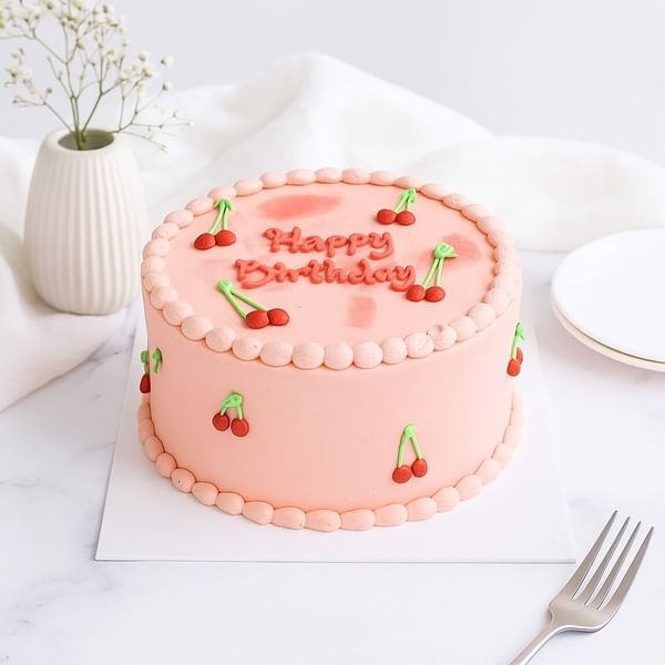 Pink Strawberry Bliss Birthday Cake (1 Kg)
