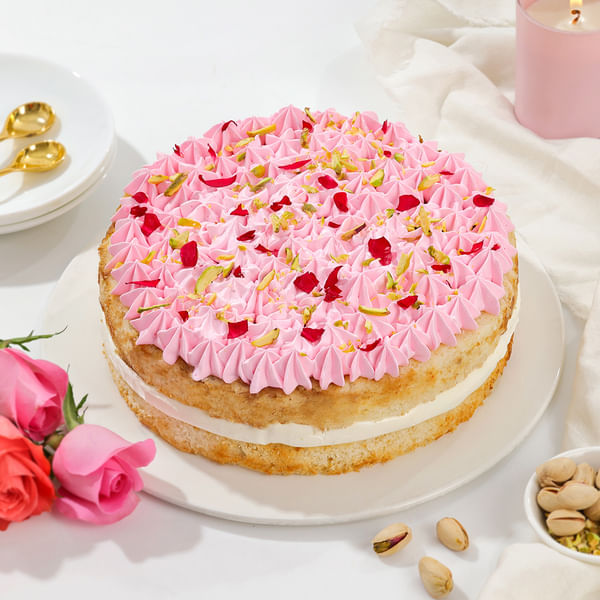 Pink Swirls Thandai Holi Cake