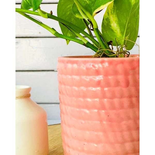 Planter - Brick Pattern - Ceramic - Single Piece