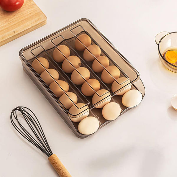 Plastic Egg Box - 18 Grid - Automatic Rolling - Assorted - Single Piece