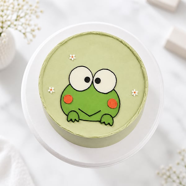 Playful Frog Face Cake