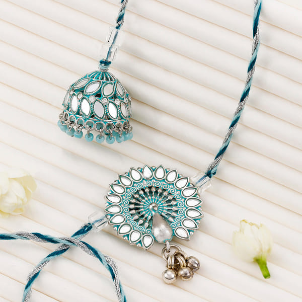 Pleasant Blue Peacock Bhaiya Bhabhi Rakhi