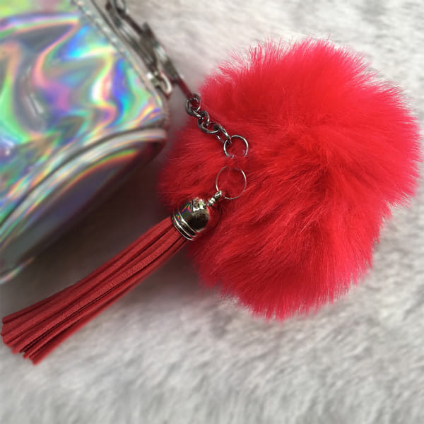 Pompom Keychain - Fuschia