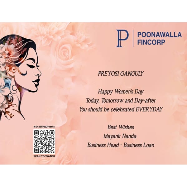 Poonawalla Women's day Bouquet with choclate - Business Head - Business Loan