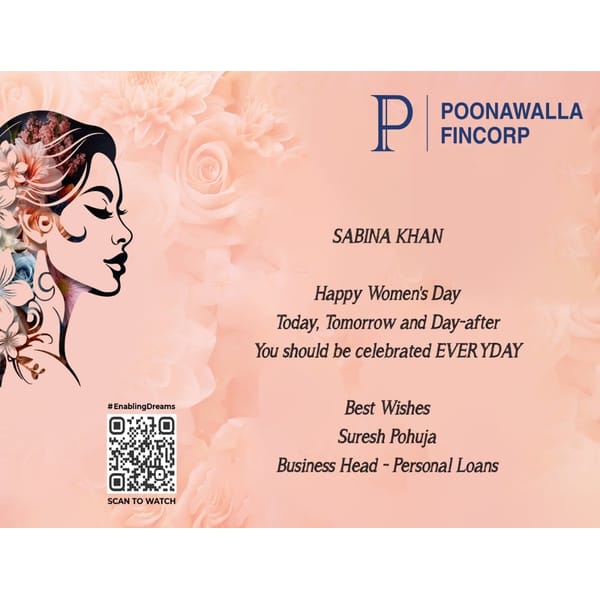 Poonawalla Women's day Bouquet with choclate - Business Head - Personal Loans