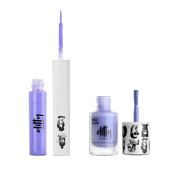 Pop Of Lilac Eyeliner And Nail Paint Combo