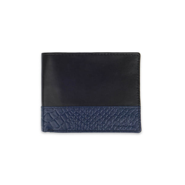 Buy/Send Premium Croc Print Leather Wallet Blue Black Online