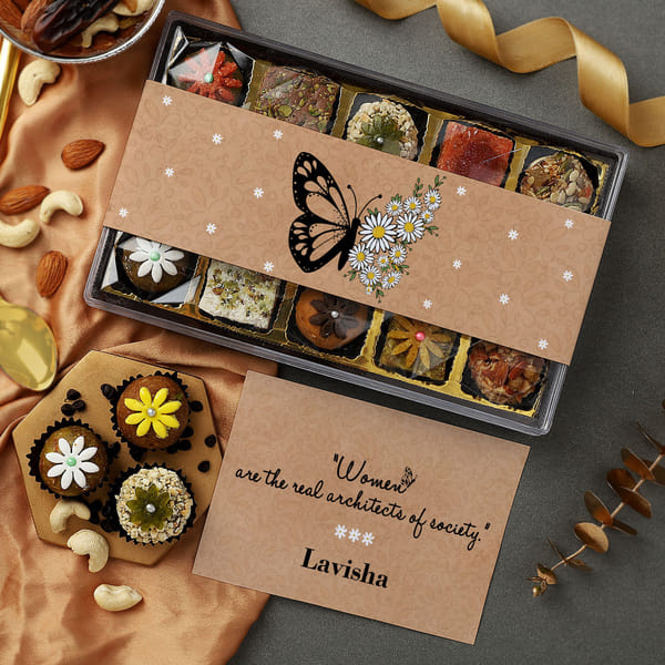 Premium Sweets Women's Day Gift Box With Personalized Card (Box of 15)