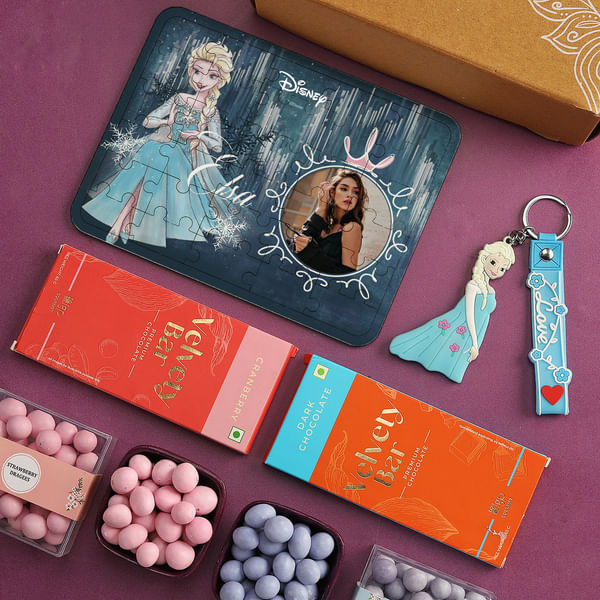 Princess Elsa Personalized Puzzle Hamper