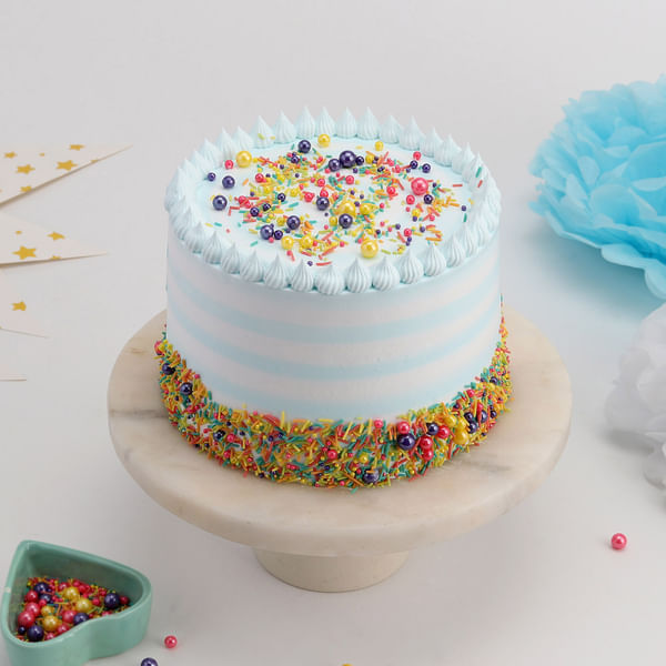Pristine Cake with Sprinkles