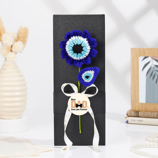 Protective Love Evil Eye Crochet Flower